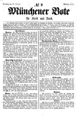 Münchener Bote für Stadt und Land Dienstag 11. Januar 1870