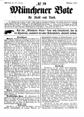 Münchener Bote für Stadt und Land Mittwoch 12. Januar 1870