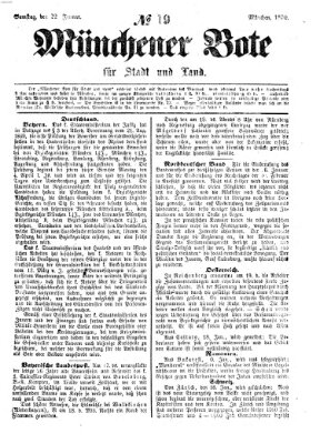 Münchener Bote für Stadt und Land Samstag 22. Januar 1870