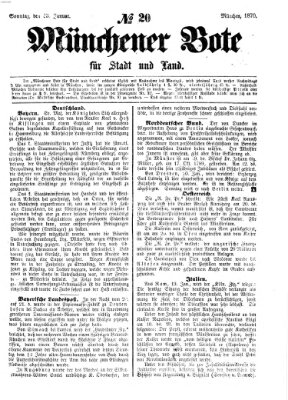 Münchener Bote für Stadt und Land Sonntag 23. Januar 1870