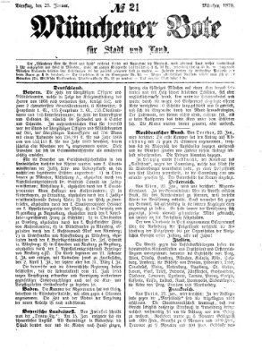 Münchener Bote für Stadt und Land Dienstag 25. Januar 1870