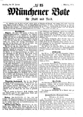 Münchener Bote für Stadt und Land Samstag 29. Januar 1870