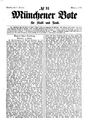 Münchener Bote für Stadt und Land Samstag 5. Februar 1870