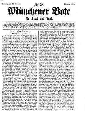 Münchener Bote für Stadt und Land Sonntag 13. Februar 1870