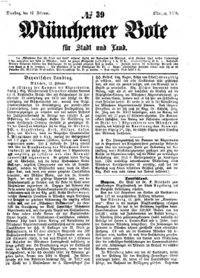 Münchener Bote für Stadt und Land Dienstag 15. Februar 1870