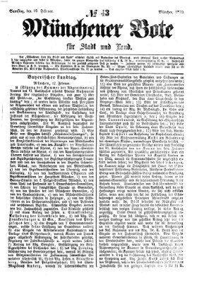 Münchener Bote für Stadt und Land Samstag 19. Februar 1870