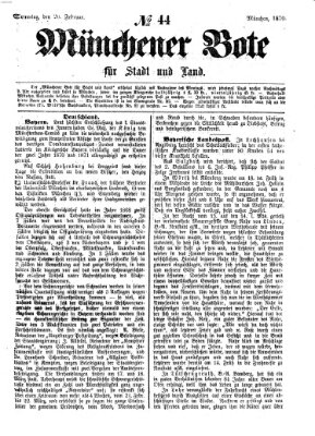 Münchener Bote für Stadt und Land Sonntag 20. Februar 1870