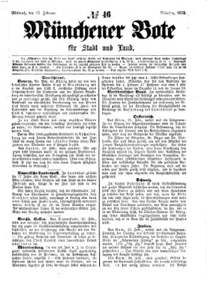 Münchener Bote für Stadt und Land Mittwoch 23. Februar 1870