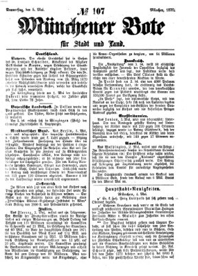 Münchener Bote für Stadt und Land Donnerstag 5. Mai 1870