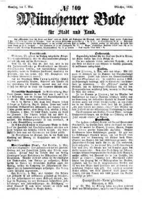 Münchener Bote für Stadt und Land Samstag 7. Mai 1870