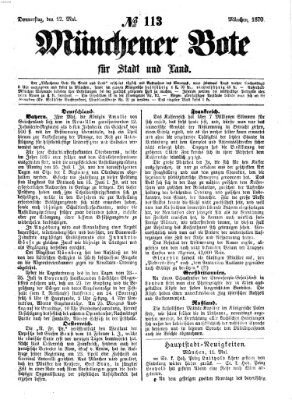 Münchener Bote für Stadt und Land Donnerstag 12. Mai 1870