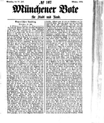 Münchener Bote für Stadt und Land Samstag 16. Juli 1870