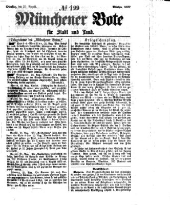 Münchener Bote für Stadt und Land Dienstag 23. August 1870