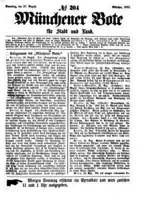 Münchener Bote für Stadt und Land Sonntag 28. August 1870