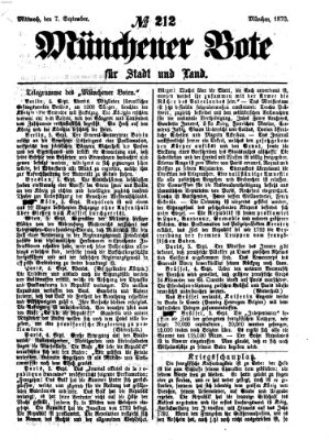 Münchener Bote für Stadt und Land Mittwoch 7. September 1870