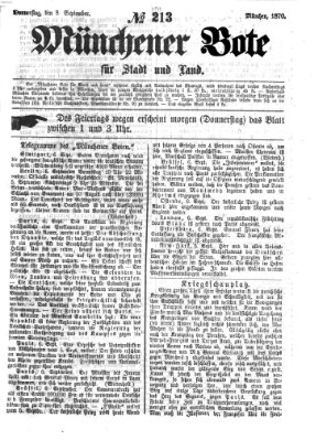 Münchener Bote für Stadt und Land Donnerstag 8. September 1870