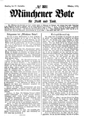 Münchener Bote für Stadt und Land Samstag 17. September 1870