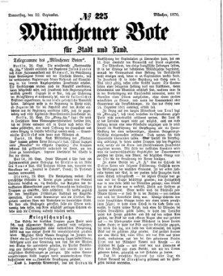 Münchener Bote für Stadt und Land Donnerstag 22. September 1870