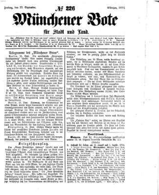 Münchener Bote für Stadt und Land Freitag 23. September 1870