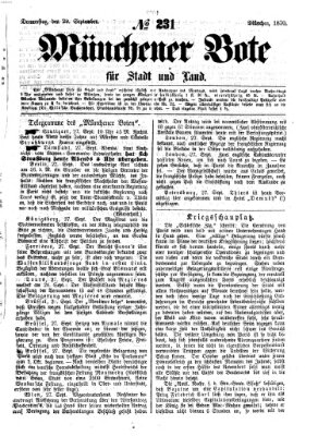 Münchener Bote für Stadt und Land Donnerstag 29. September 1870