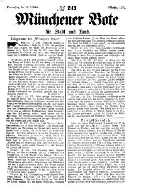 Münchener Bote für Stadt und Land Donnerstag 13. Oktober 1870