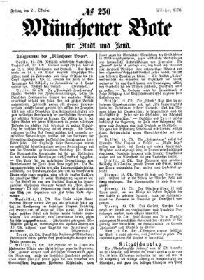 Münchener Bote für Stadt und Land Freitag 21. Oktober 1870