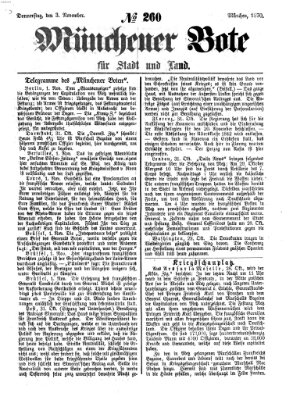 Münchener Bote für Stadt und Land Donnerstag 3. November 1870