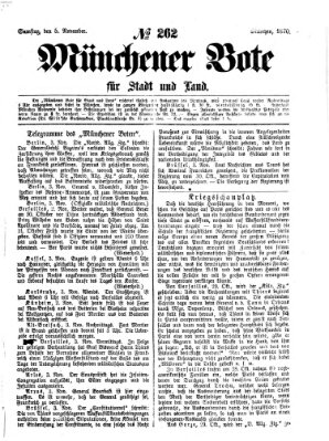 Münchener Bote für Stadt und Land Samstag 5. November 1870