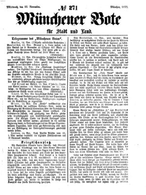 Münchener Bote für Stadt und Land Mittwoch 16. November 1870