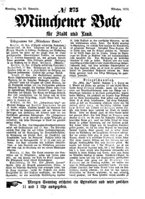 Münchener Bote für Stadt und Land Sonntag 20. November 1870