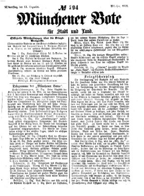 Münchener Bote für Stadt und Land Dienstag 13. Dezember 1870