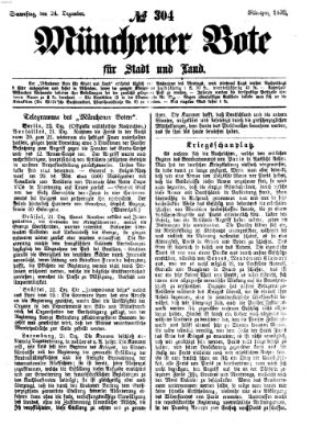 Münchener Bote für Stadt und Land Samstag 24. Dezember 1870