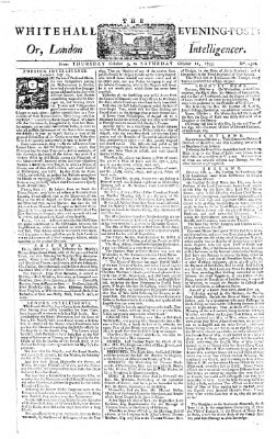 The Whitehall evening post or London intelligencer Samstag 11. Oktober 1755