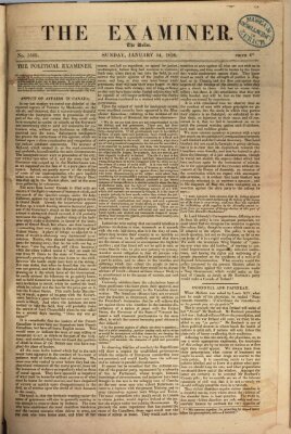 Examiner Sonntag 14. Januar 1838