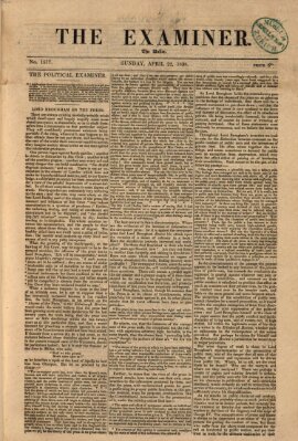 Examiner Sonntag 22. April 1838