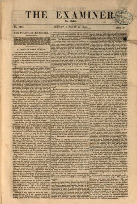 Examiner Sonntag 12. August 1838