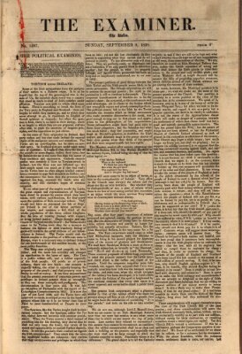 Examiner Sonntag 9. September 1838