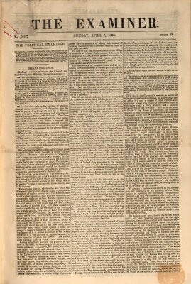 Examiner Sonntag 7. April 1839