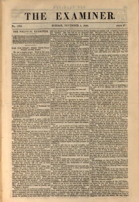 Examiner Sonntag 1. November 1840