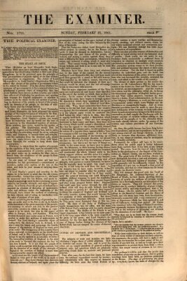 Examiner Sonntag 21. Februar 1841