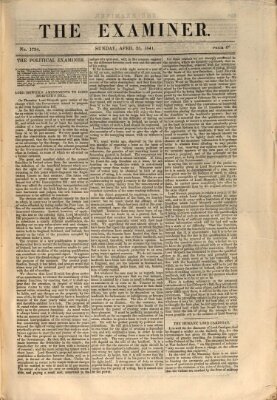 Examiner Sonntag 25. April 1841