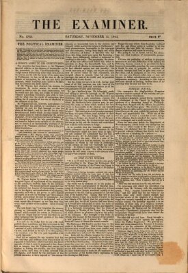 Examiner Samstag 13. November 1841