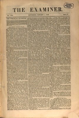 Examiner Saturday 1. January 1842