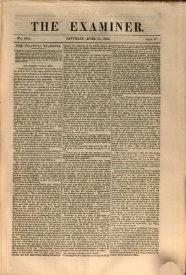 Examiner Samstag 16. April 1842