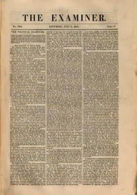 Examiner Samstag 2. Juli 1842