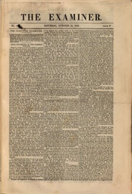 Examiner Samstag 22. Oktober 1842