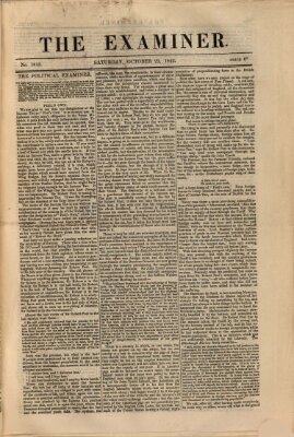 Examiner Samstag 29. Oktober 1842