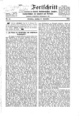 Der Fortschritt auf allen Gebieten des öffentlichen Lebens Samstag 12. November 1864