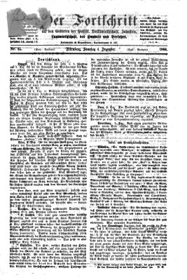 Der Fortschritt auf allen Gebieten des öffentlichen Lebens Sonntag 4. Dezember 1864