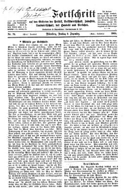 Der Fortschritt auf allen Gebieten des öffentlichen Lebens Freitag 9. Dezember 1864